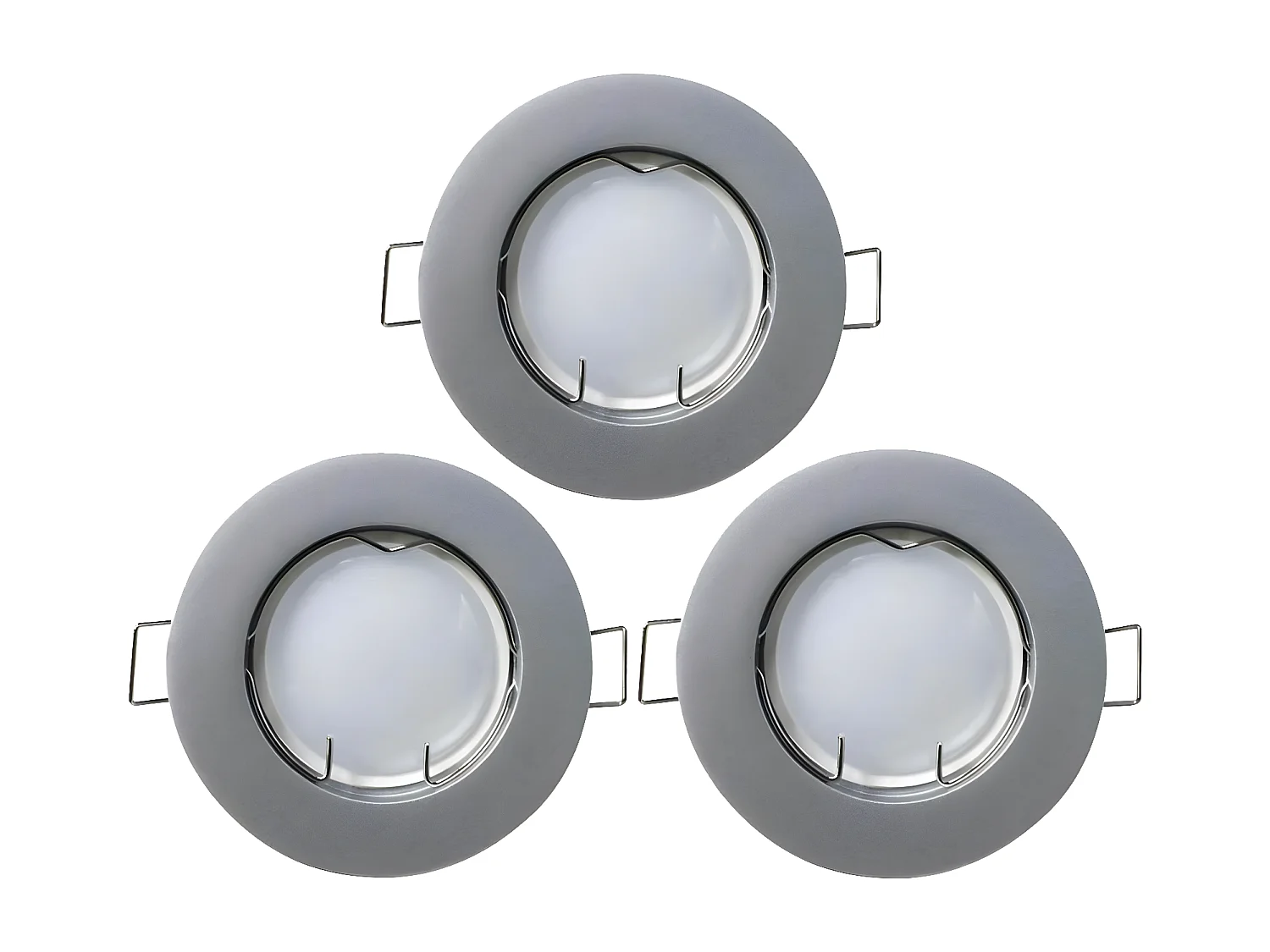 Confezione da 3 Faretti LED da Incasso Rotondi GU10 7W 525lm Ø7cm Alluminio 7hSevenOn