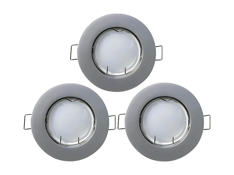 Confezione da 3 Faretti LED da Incasso Rotondi GU10 7W 525lm Ø7cm Alluminio 7hSevenOn