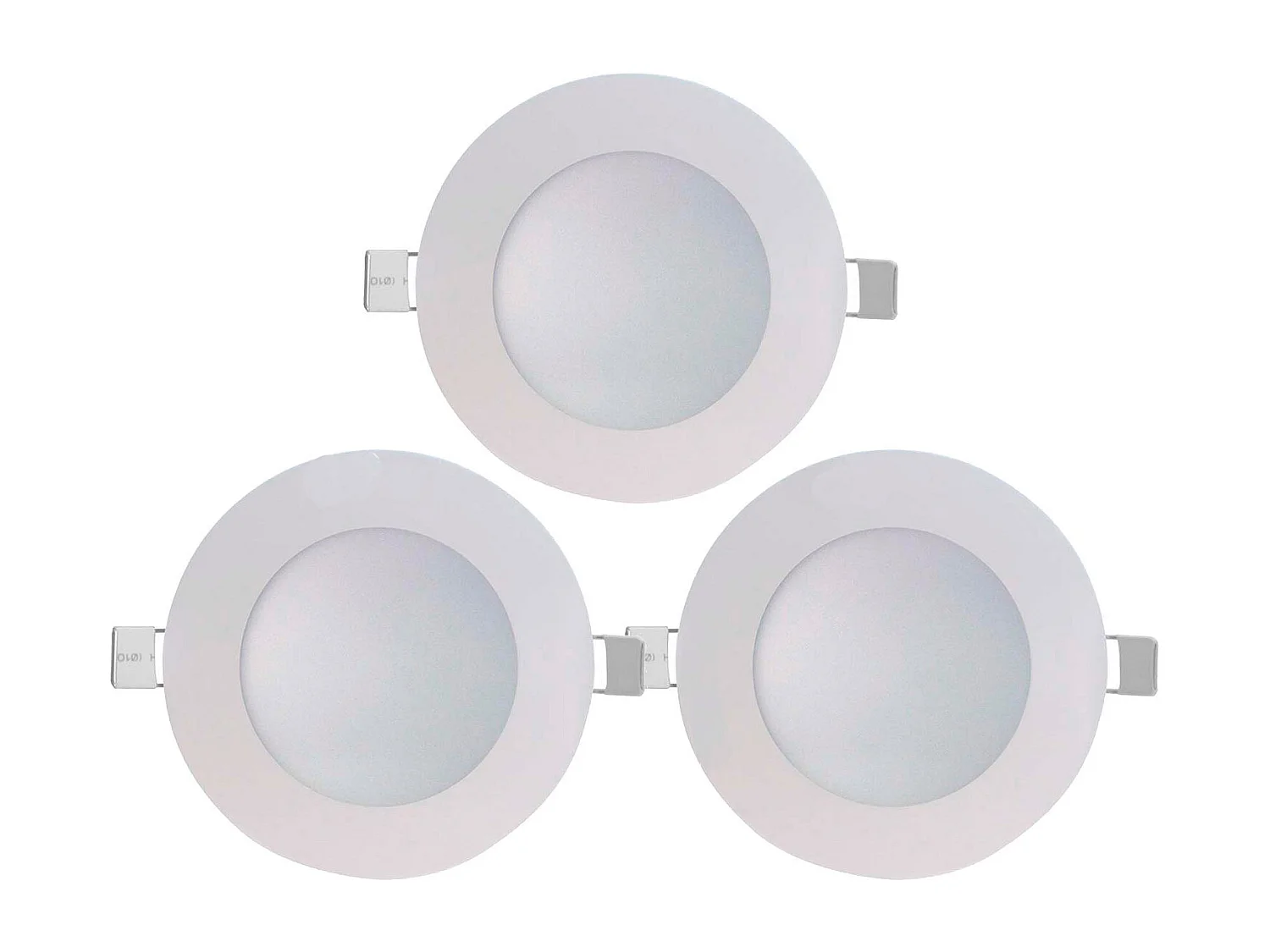 Confezione da 3 Faretti LED Rotondi da Incasso Ultraslim 8W 600lm Ø10,5cm 4000K Bianco 7hSevenOn