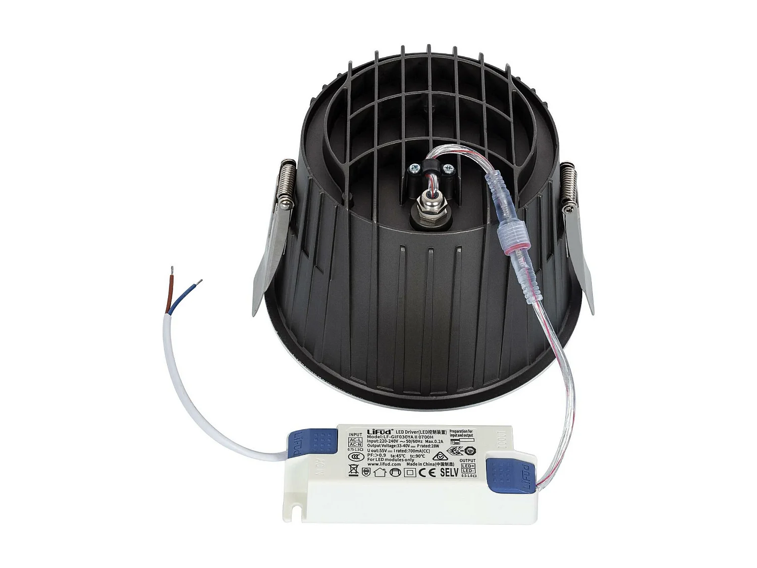 Downlight LED 25W Rond Premium CRI90  Coupe Ø 150 mm IP65 4000K Blanc neutre