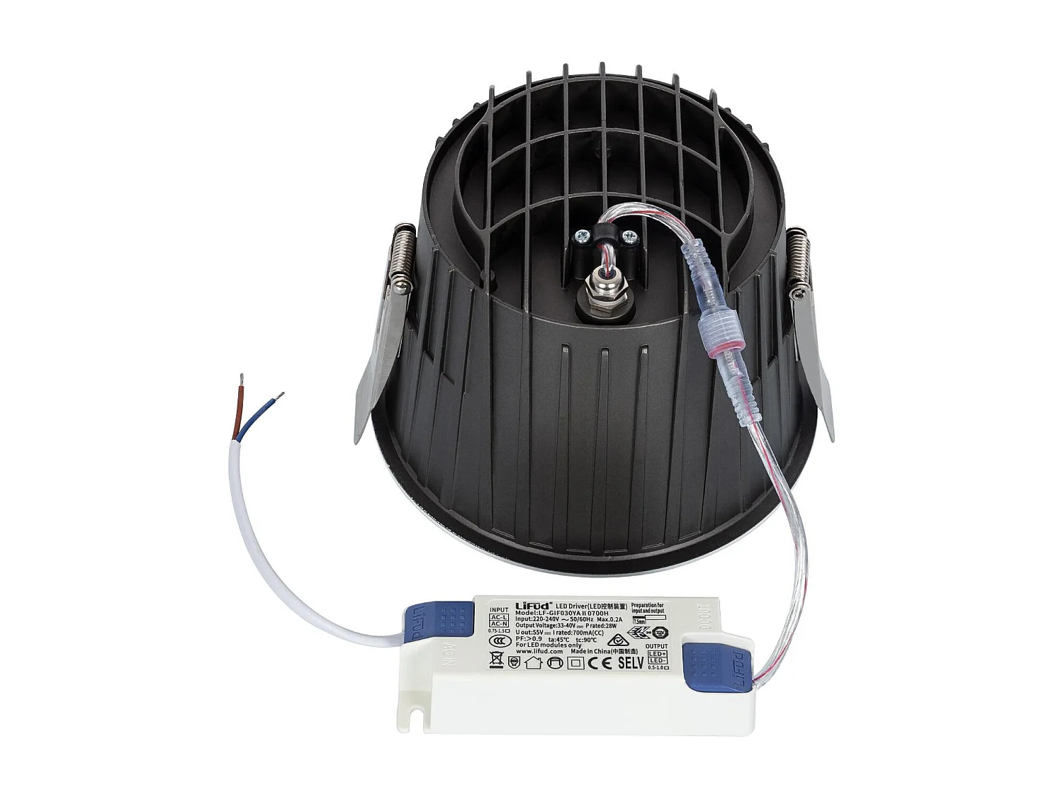 Downlight LED 25W Circolare Premium CRI90 Foro Ø 150 mm IP65 4000K Bianco Naturale