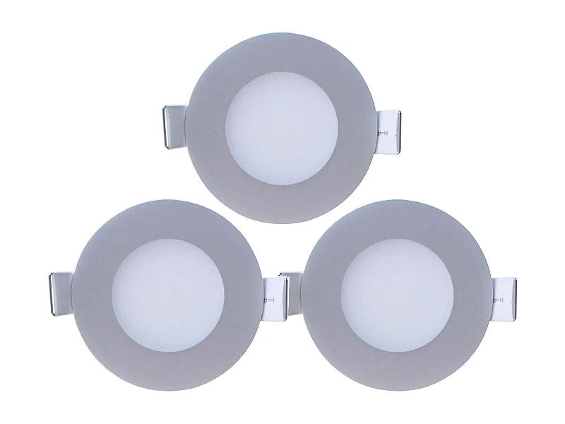 Pack 3 Mini Downlight LED Ultraslim Empotrable Redondo 4W 300lm Ø7cm 4000K Aluminio 7hSevenOn