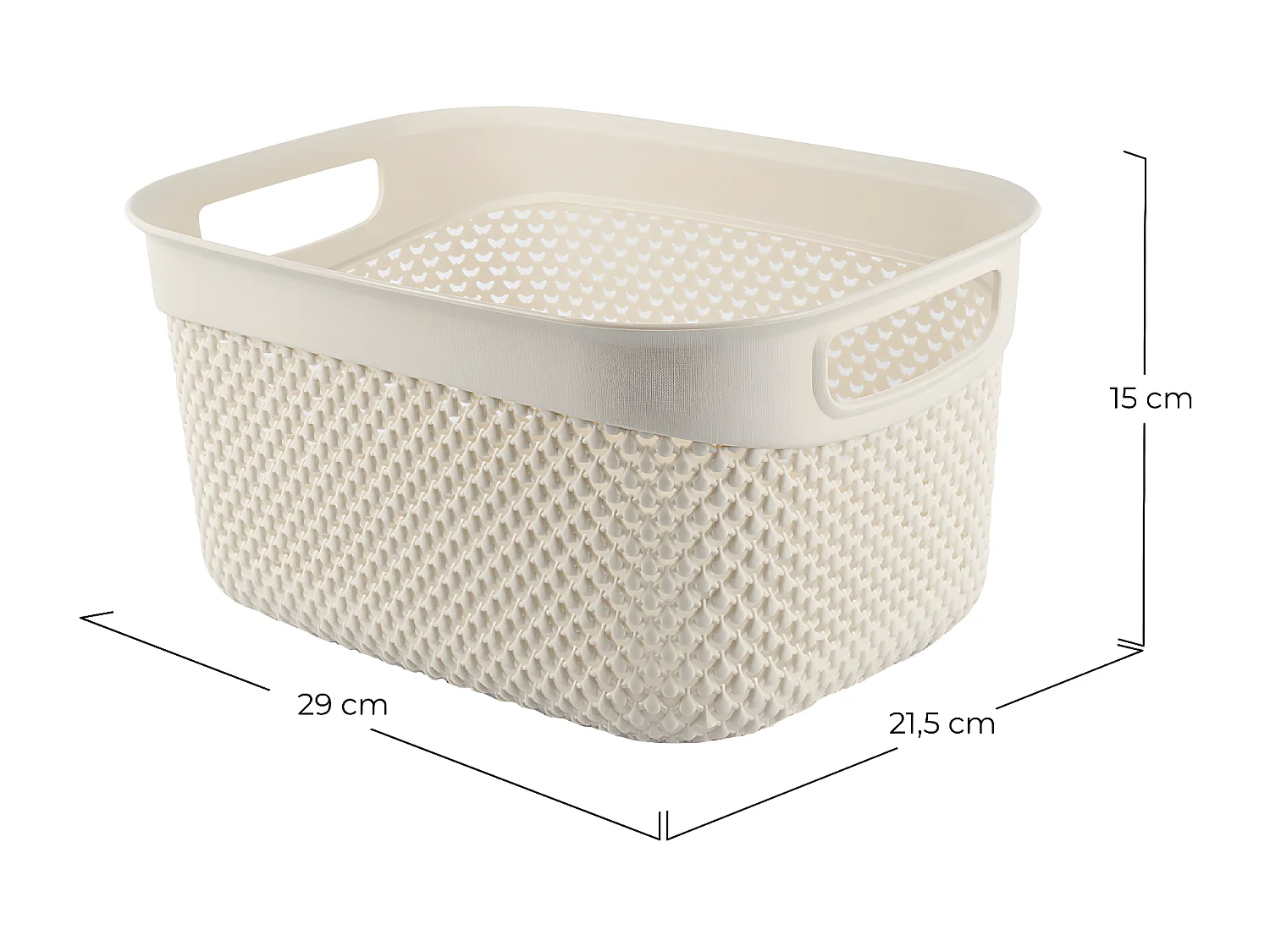 Cestino per la raccolta differenziata rettangolare alto 6,6 litri beige 7house