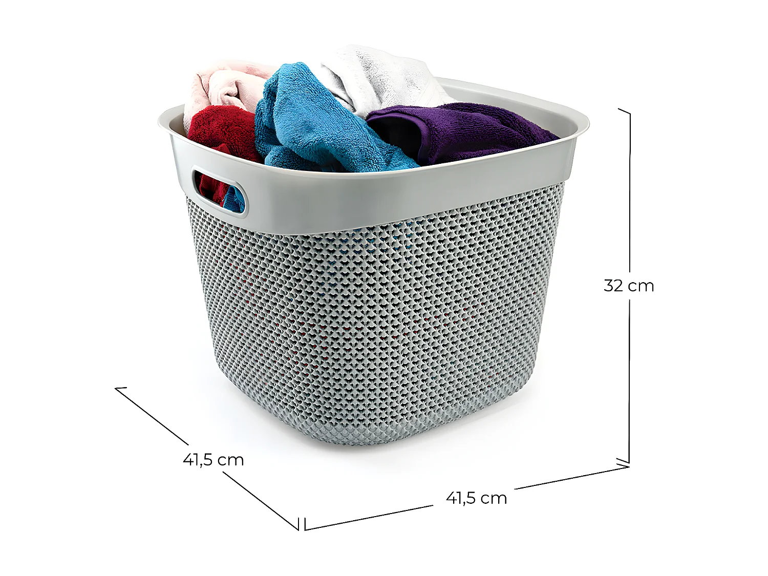 Cesta Alta Cuadrada 36 Litros Gris 7house