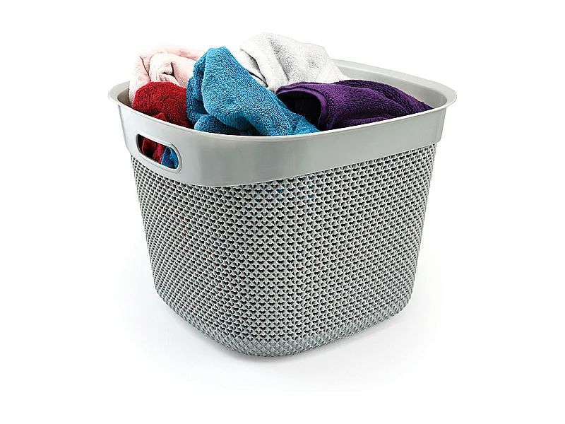 Cesta Alta Cuadrada 36 Litros Gris 7house