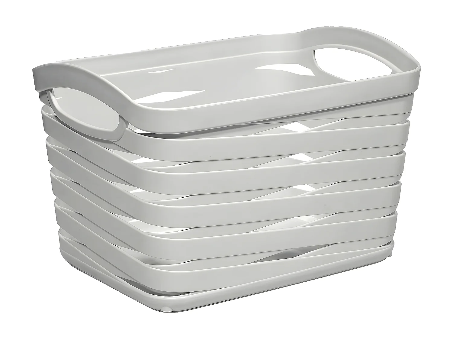 Kit 3 Cestas Medianas Rectangulares 1,5 Litros Gris 7house