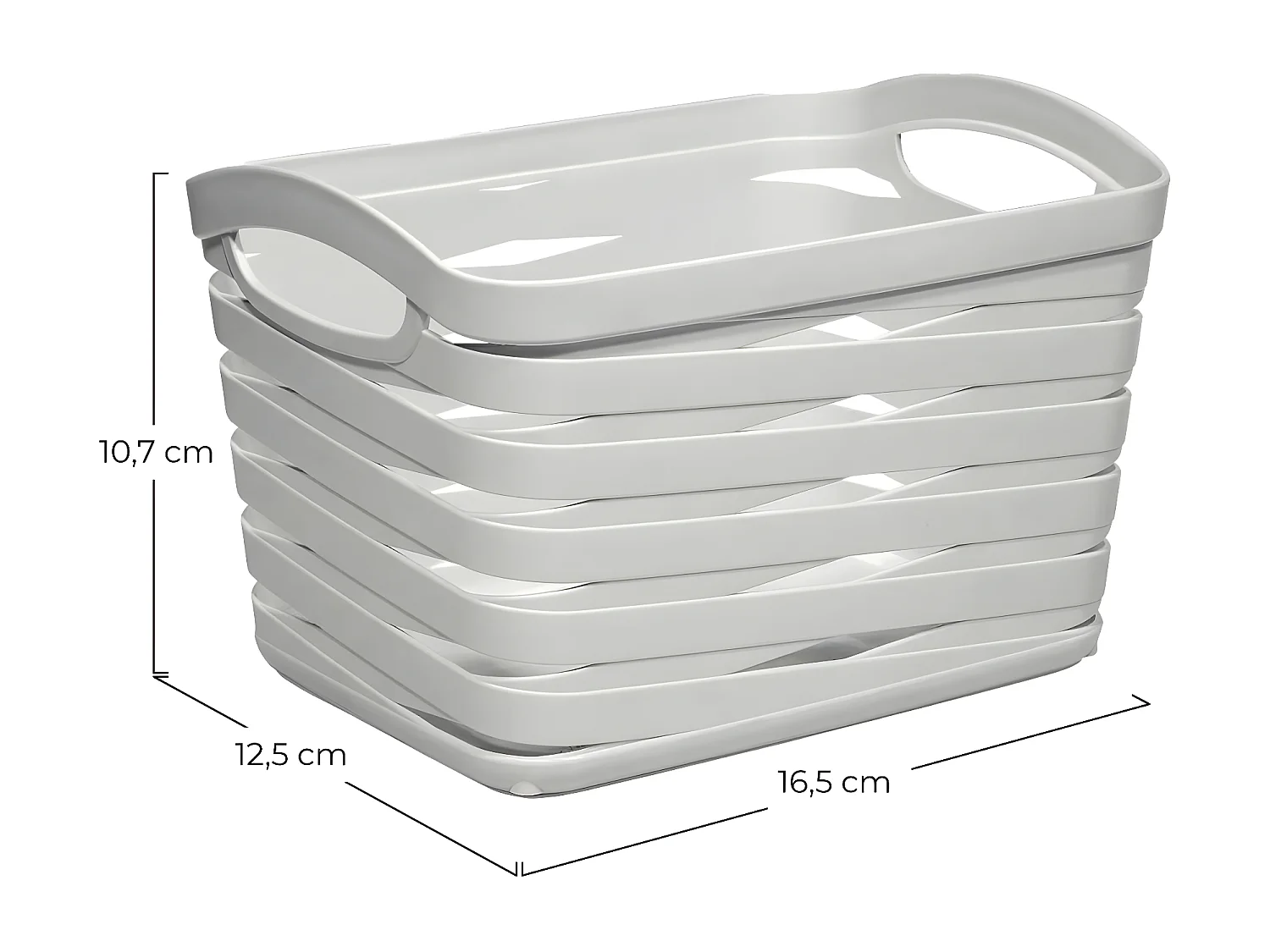 Kit 3 Cestas Medianas Rectangulares 1,5 Litros Gris 7house