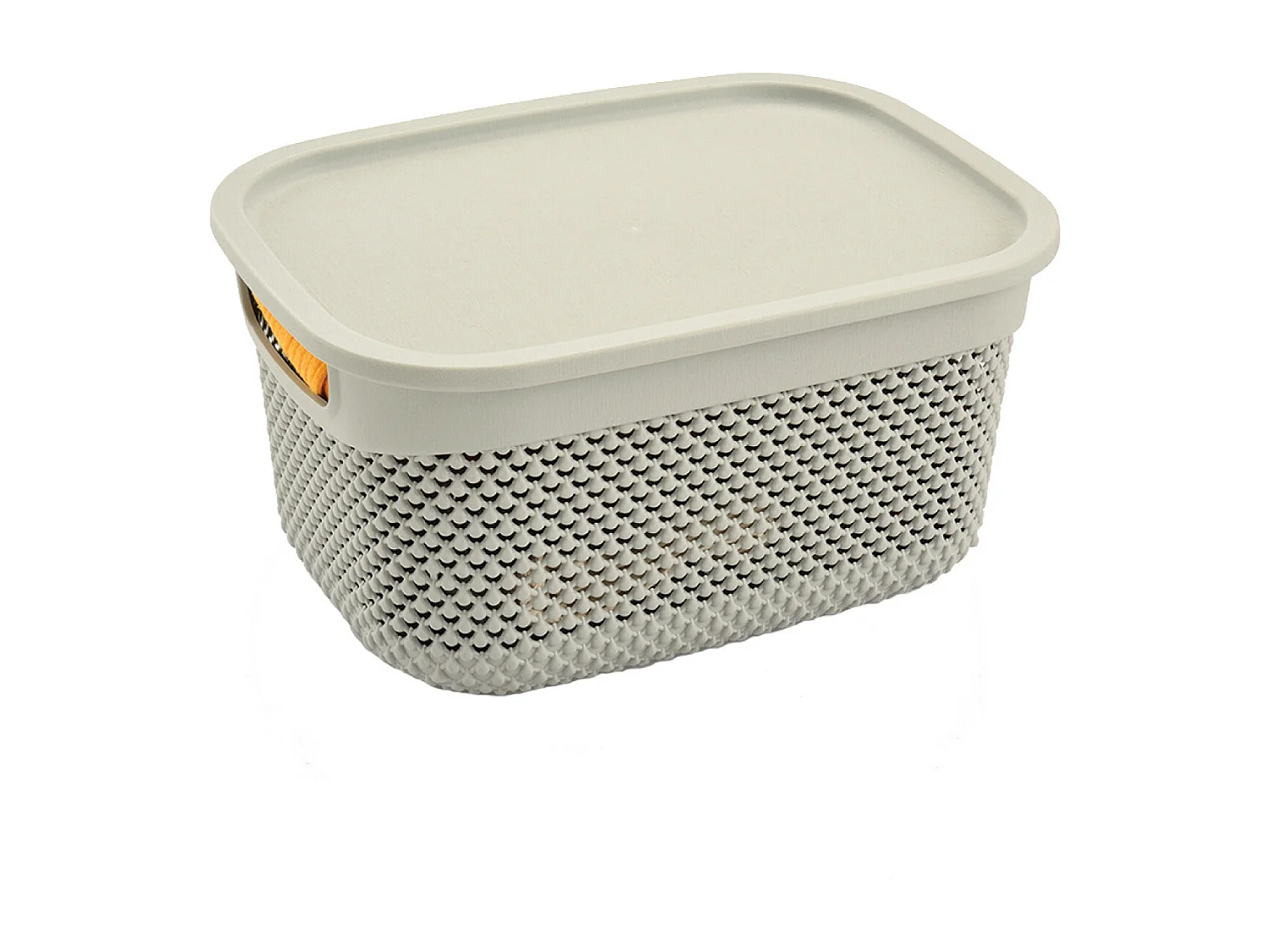 Cestino rettangolare medio con coperchio 6,6 litri Beige 7house