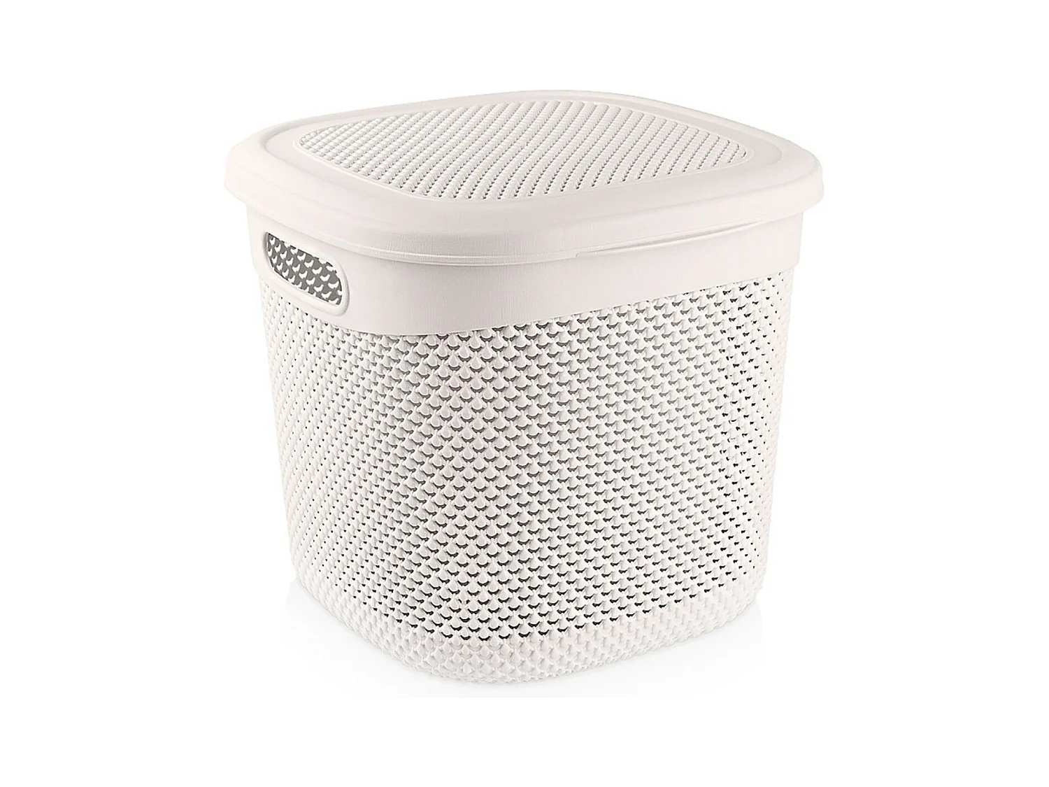 Cesta Mediana Cuadrada con Tapa 15 Litros Blanco 7house