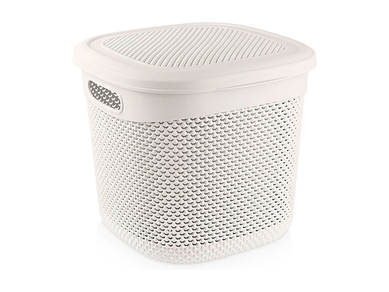 Cesta Mediana Cuadrada con Tapa 15 Litros Blanco 7house