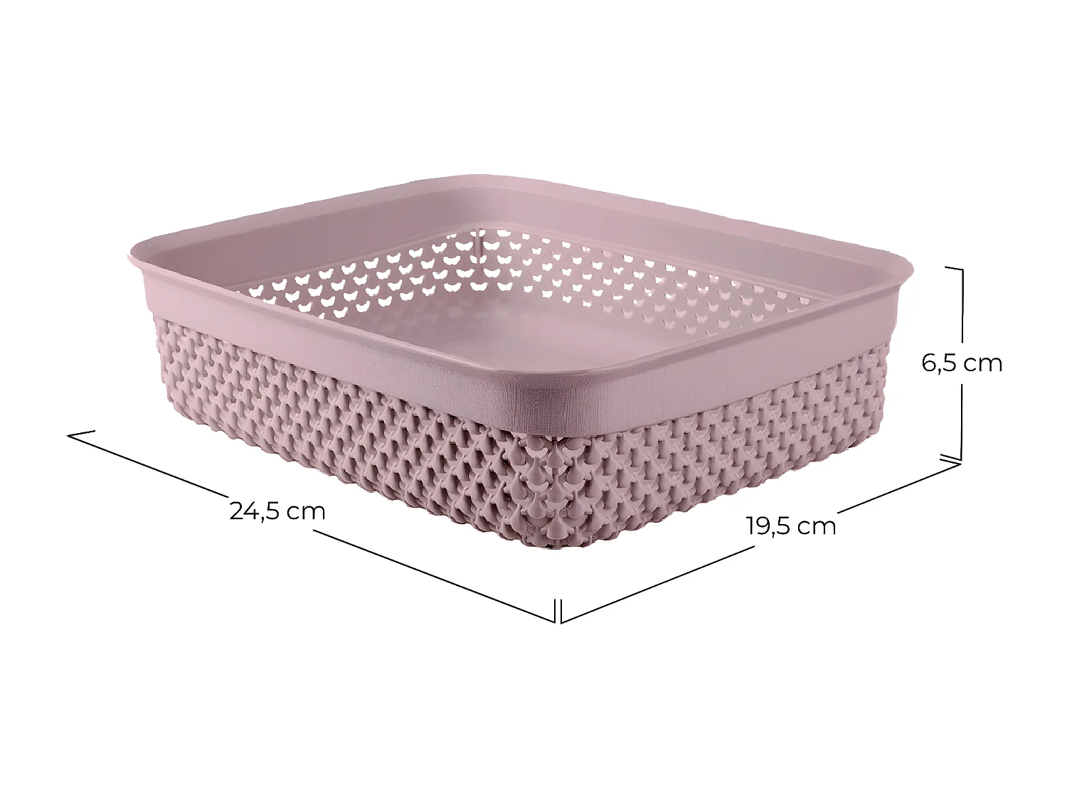 Cesto Bajo de Ordenación Rectangular 2,2 Litros Rosa 7house