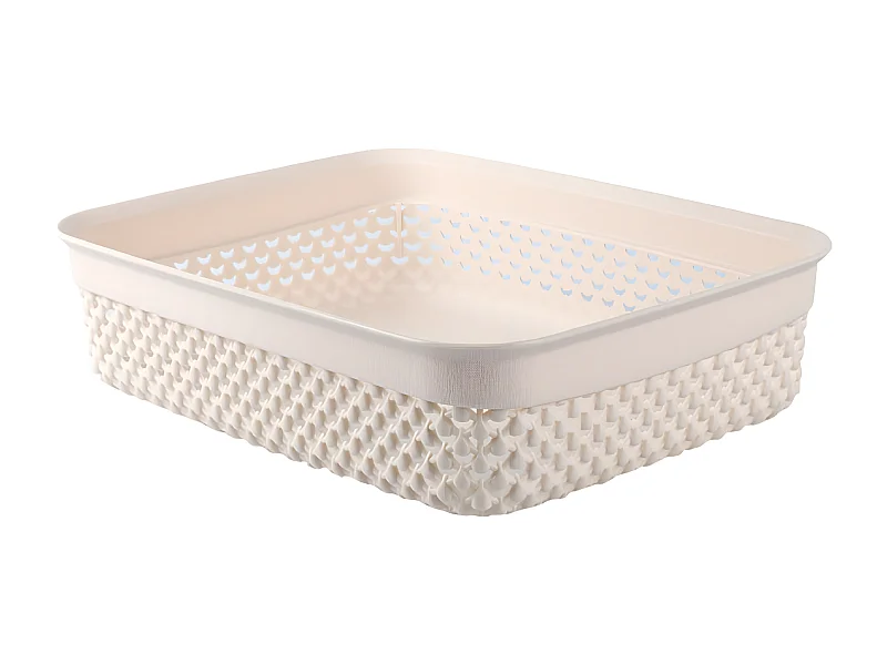 Cestino per la raccolta rettangolare basso 2,2 litri Beige 7house