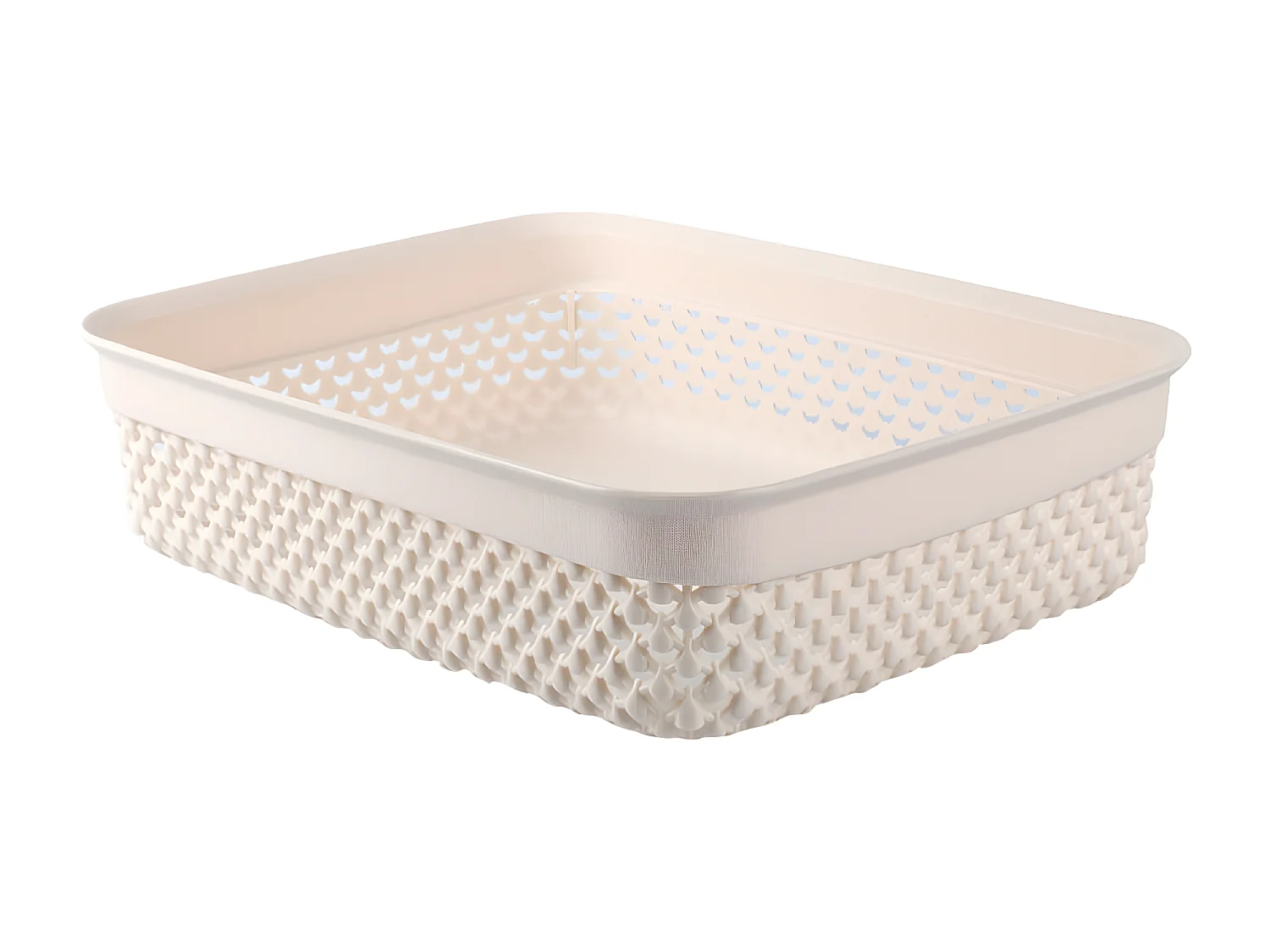 Cesto Bajo de Ordenación Rectangular 2,2 Litros Beige 7house