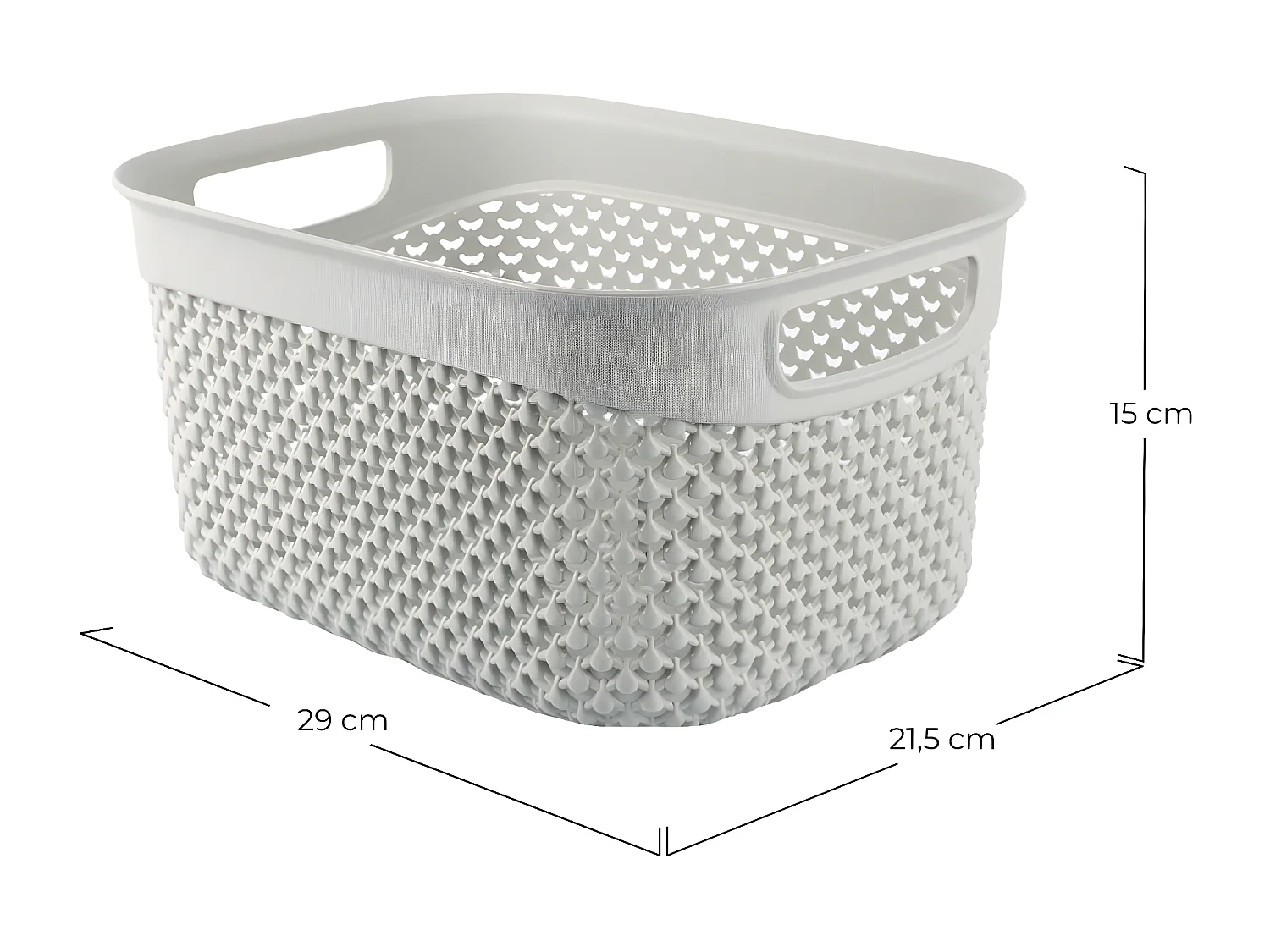 Cesta Alta de Ordenación Rectangular 6,6 Litros gris 7house