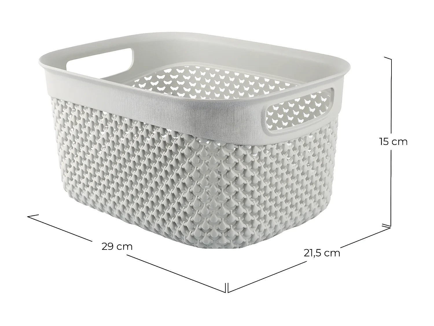 Cesta Alta de Ordenación Rectangular 6,6 Litros gris 7house