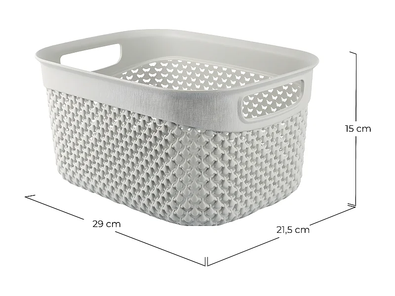 Cesta Alta de Ordenación Rectangular 6,6 Litros gris 7house