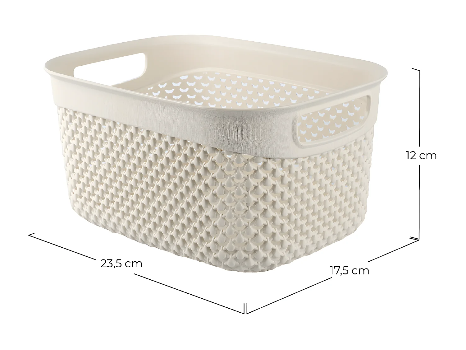 Cesta Mediana de Ordenación Rectangular 3,3 Litros Beige 7house