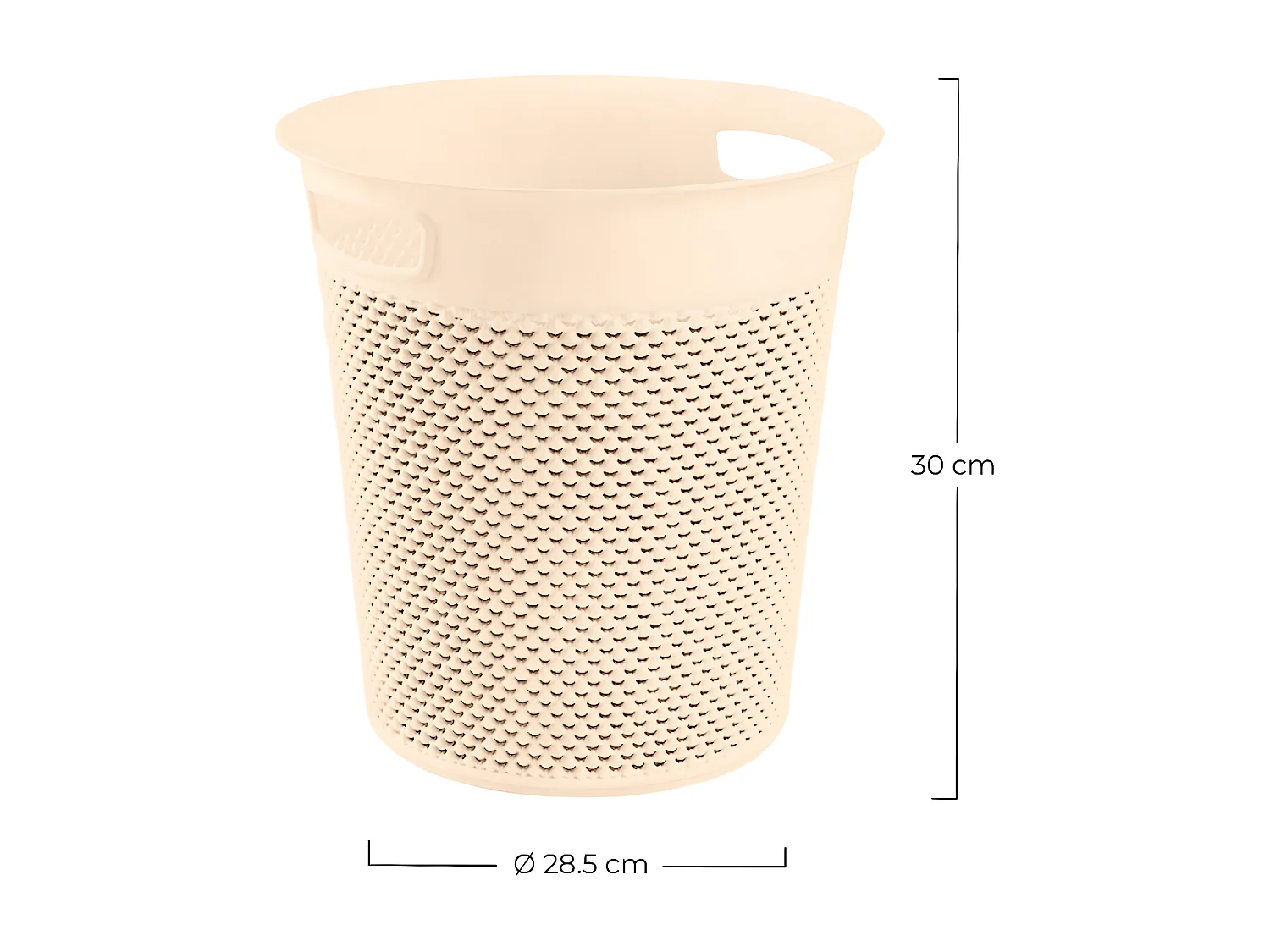 Cesta Mediana Redonda 12 Litros Beige 7house