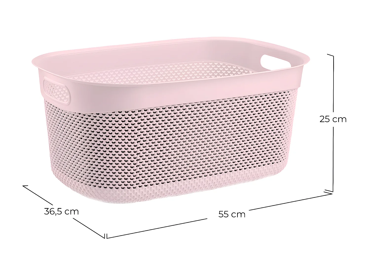 Cesta Alta Rectangular 33 Litros Rosa 7house