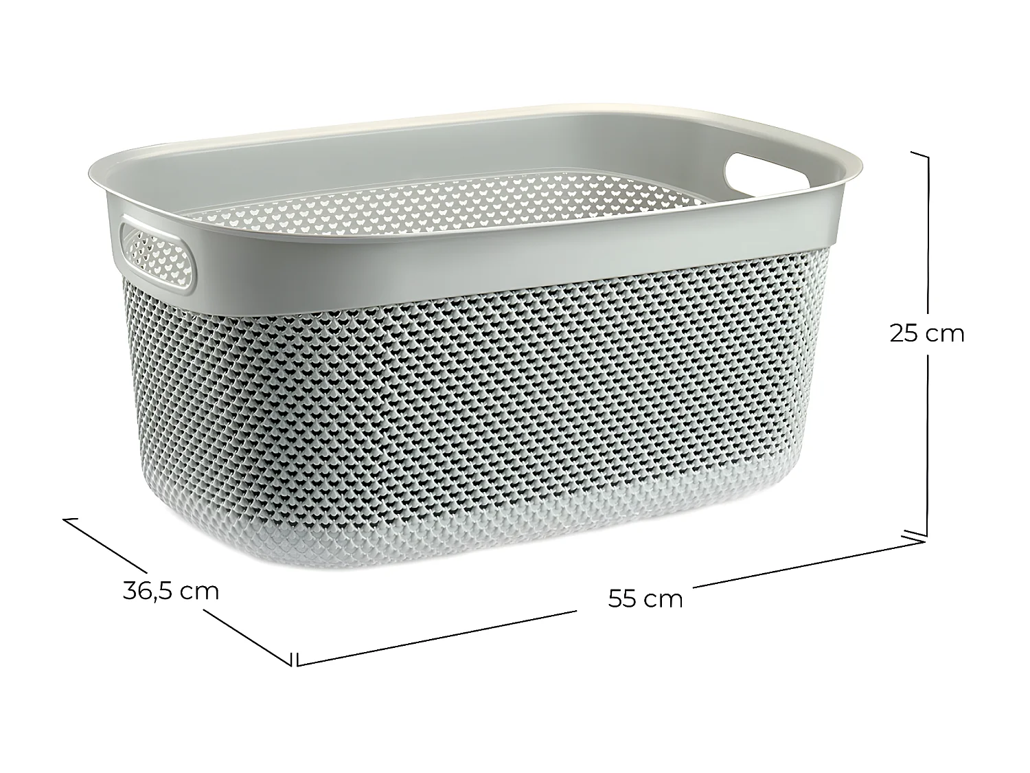 Cesta Alta Rectangular 33 Litros Gris 7house