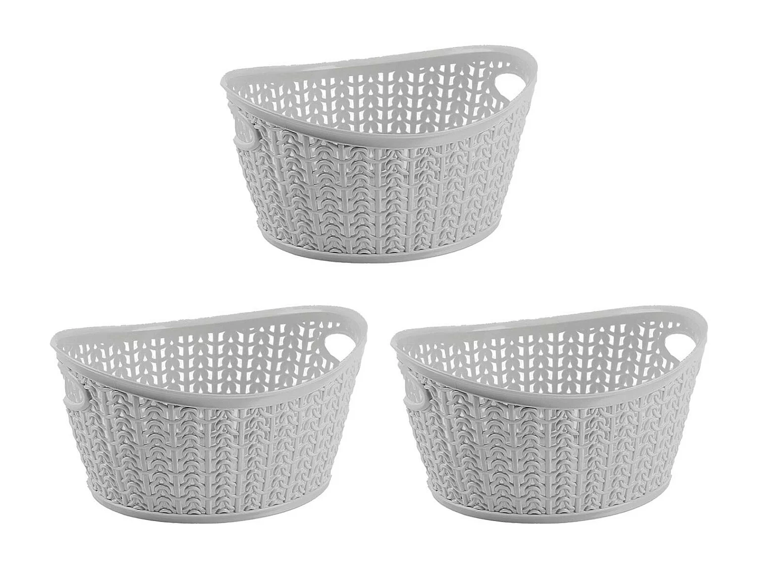 Kit 3 Cestas Ovaladas 1,5 Litros 7house