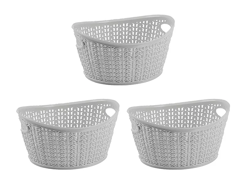 Kit 3 Cestas Ovaladas 1,5 Litros 7house