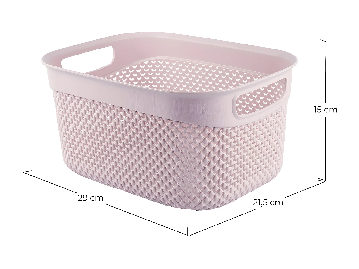 Cesta Alta de Ordenación Rectangular 6,6 Litros Rosa 7house