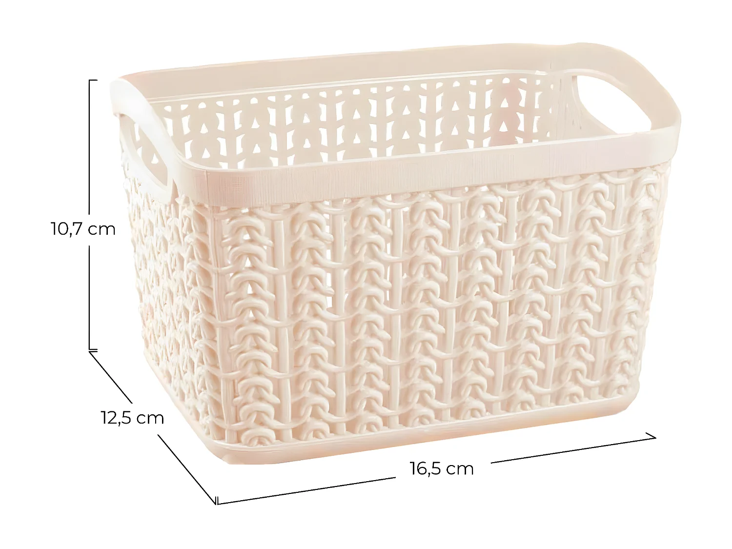 Kit 3 Cestas Rectangulares 1,5 Litros Beige 7house