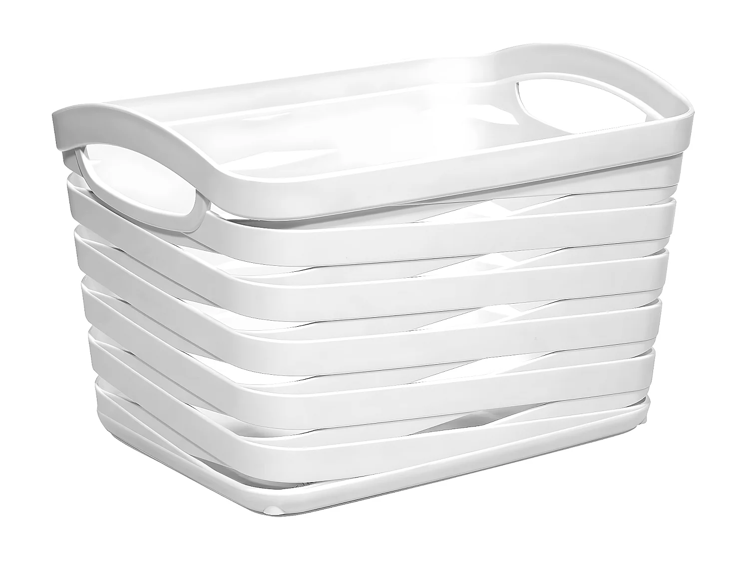 Kit 3 Cestas Medianas Rectangulares 1,5 Litros Blanco 7house