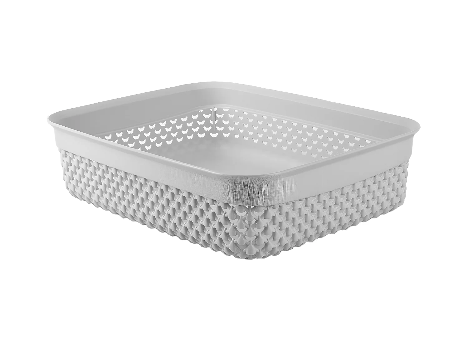 Cesto Bajo de Ordenación Rectangular 2,2 Litros Gris 7house