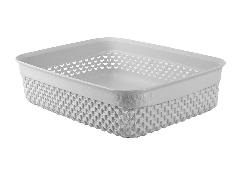 Cesto Bajo de Ordenación Rectangular 2,2 Litros Gris 7house