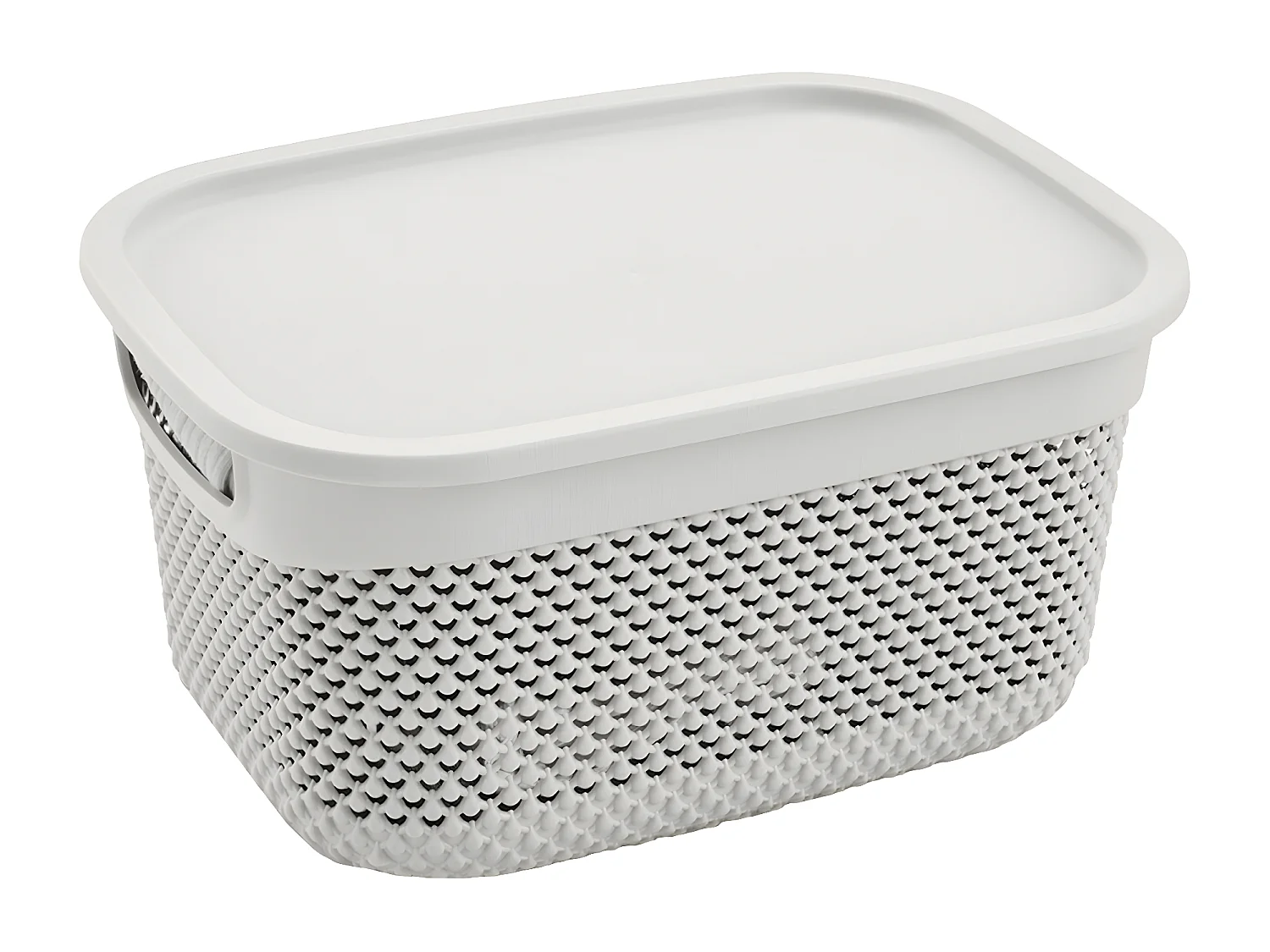 Cesta Mediana Rectangular con Tapa 6,6 Litros Blanco 7house
