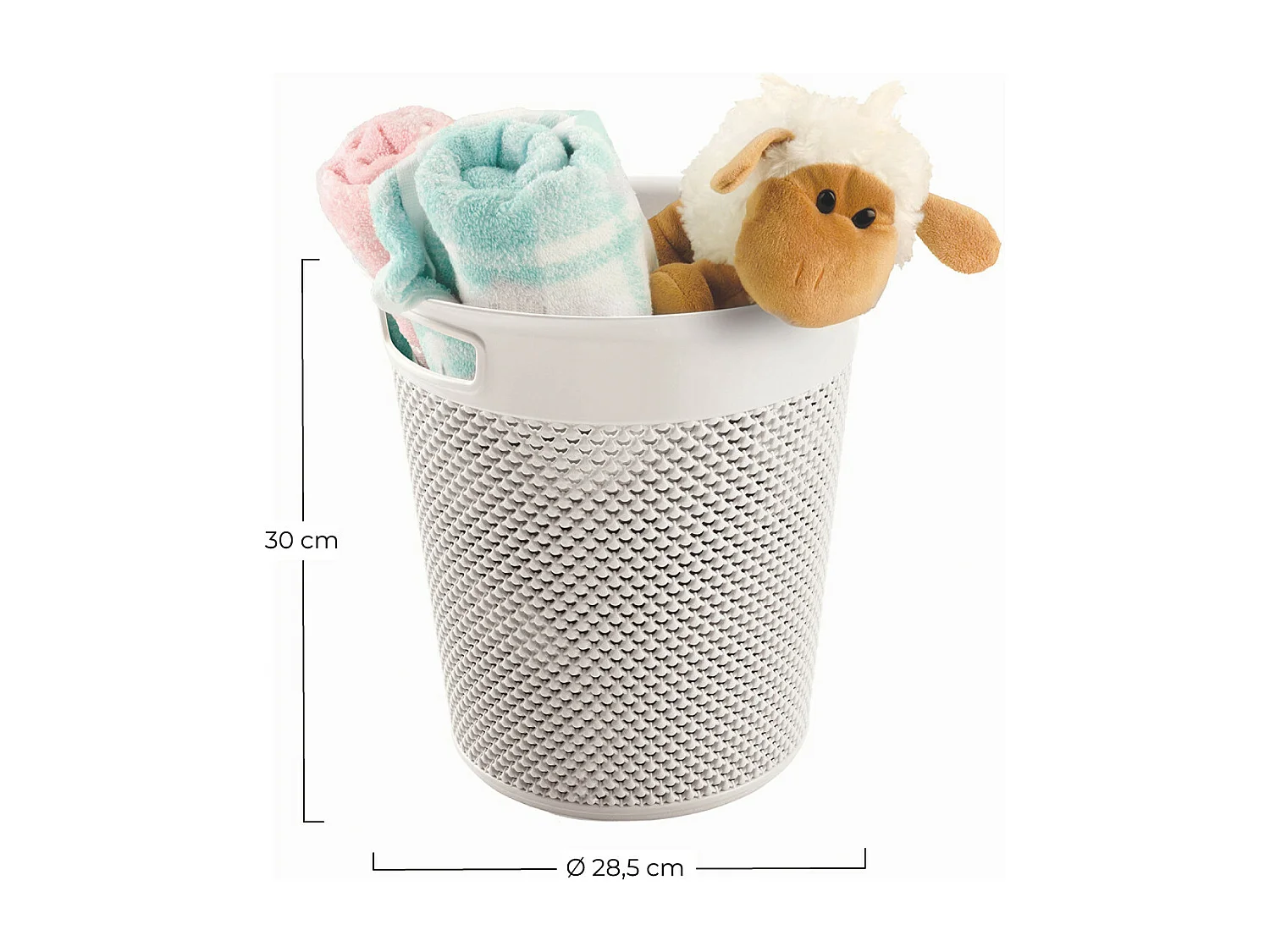 Cestino Rotondo Medio 12 Litri Bianco 7house