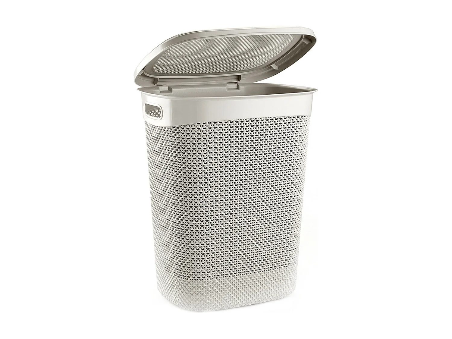 Cesto de Ropa Alto Rectangular con Tapa 52 Litros Beige 7house