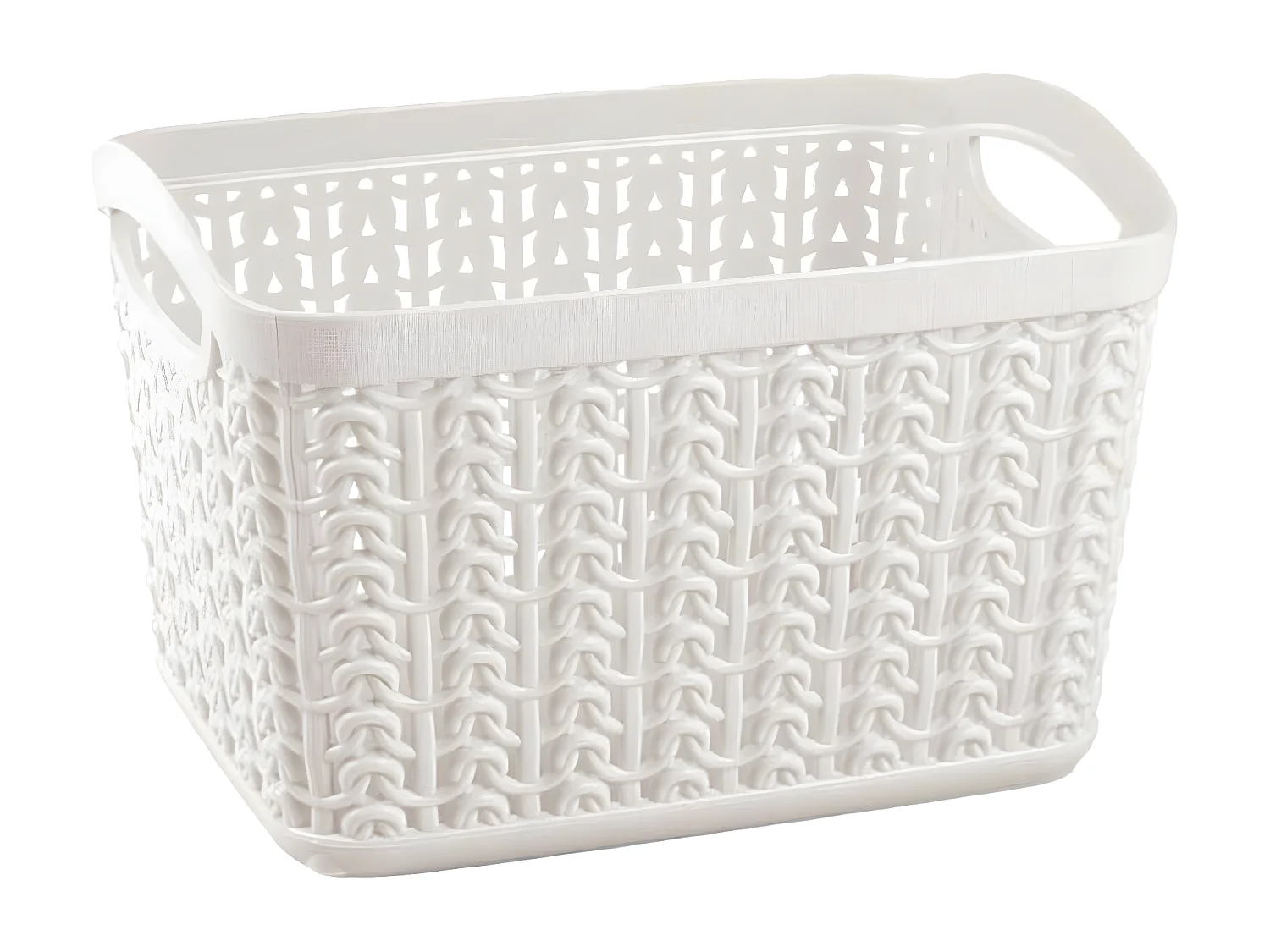 Kit di 3 Cestini Rettangolari 1,5 Litri Bianco 7house