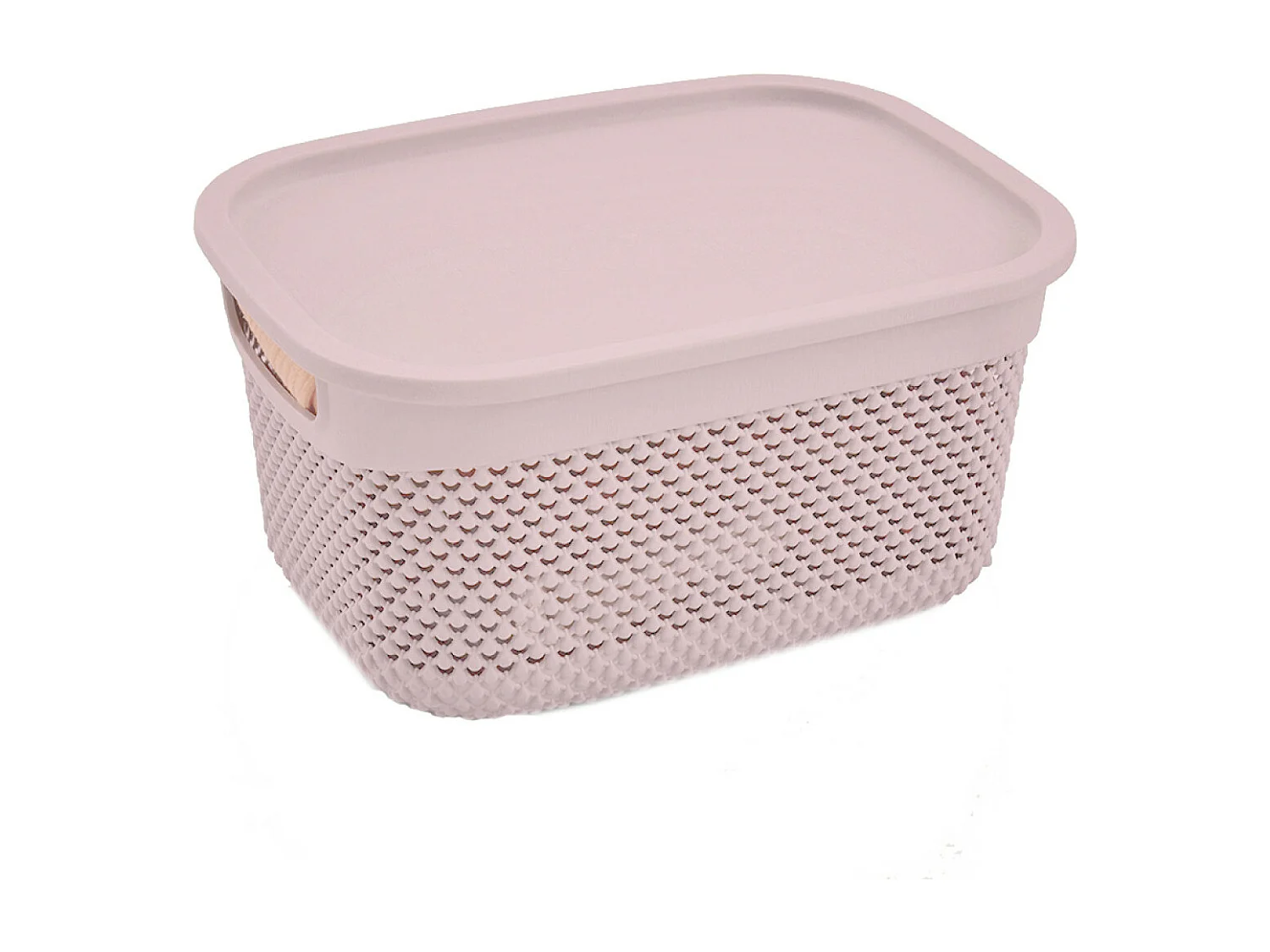 Cesta Mediana Rectangular con Tapa 6,6 Litros Rosa 7house