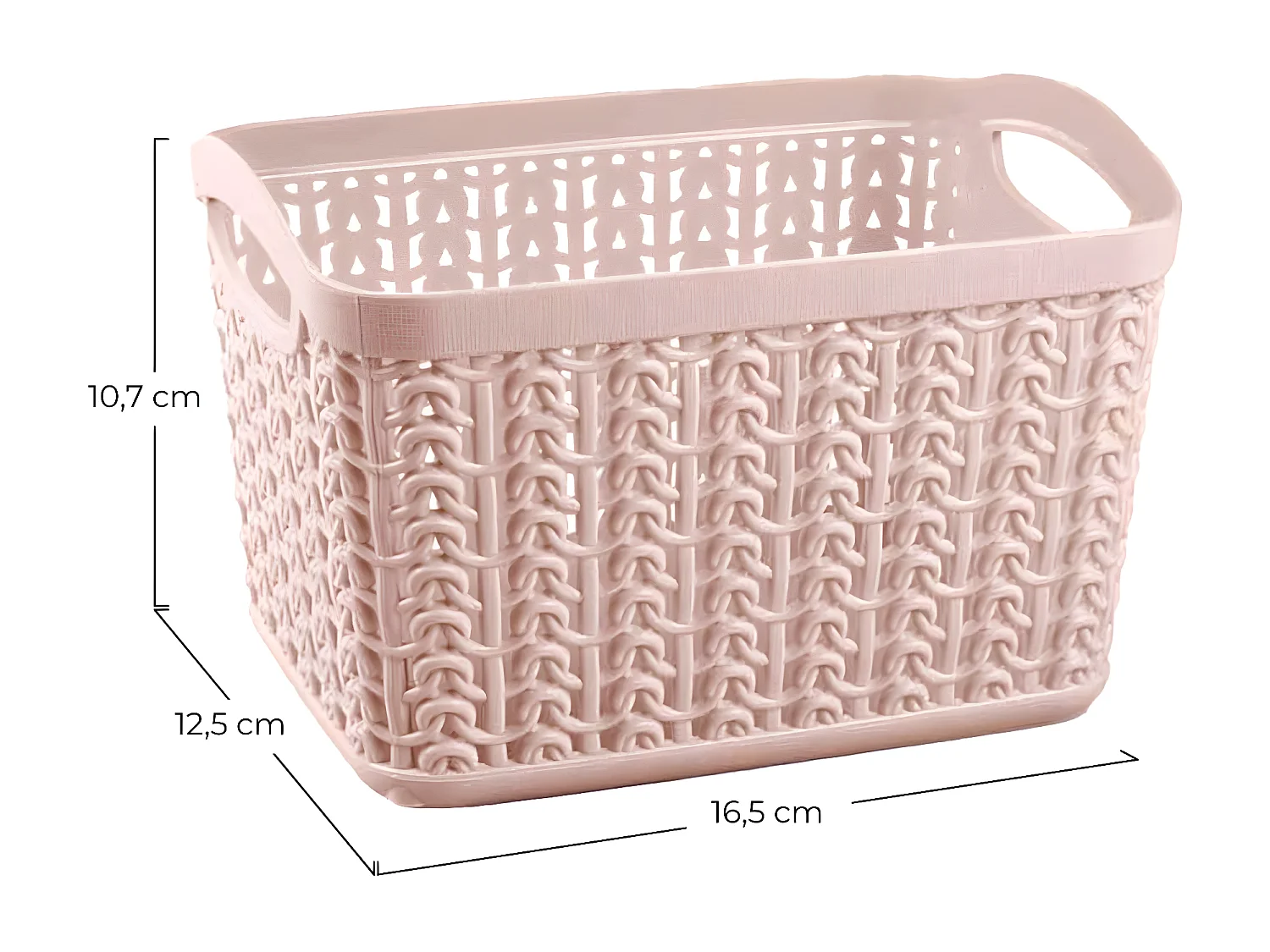 Kit 3 Cestas Rectangulares 1,5 Litros Rosa 7house