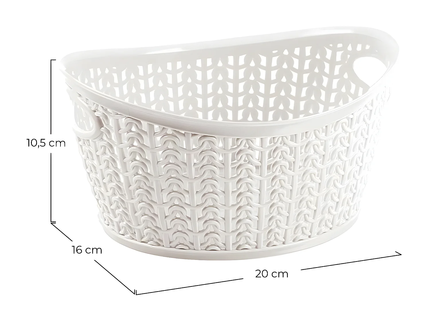 Kit 3 Cestini Ovali 1,5 Litri Bianco 7house