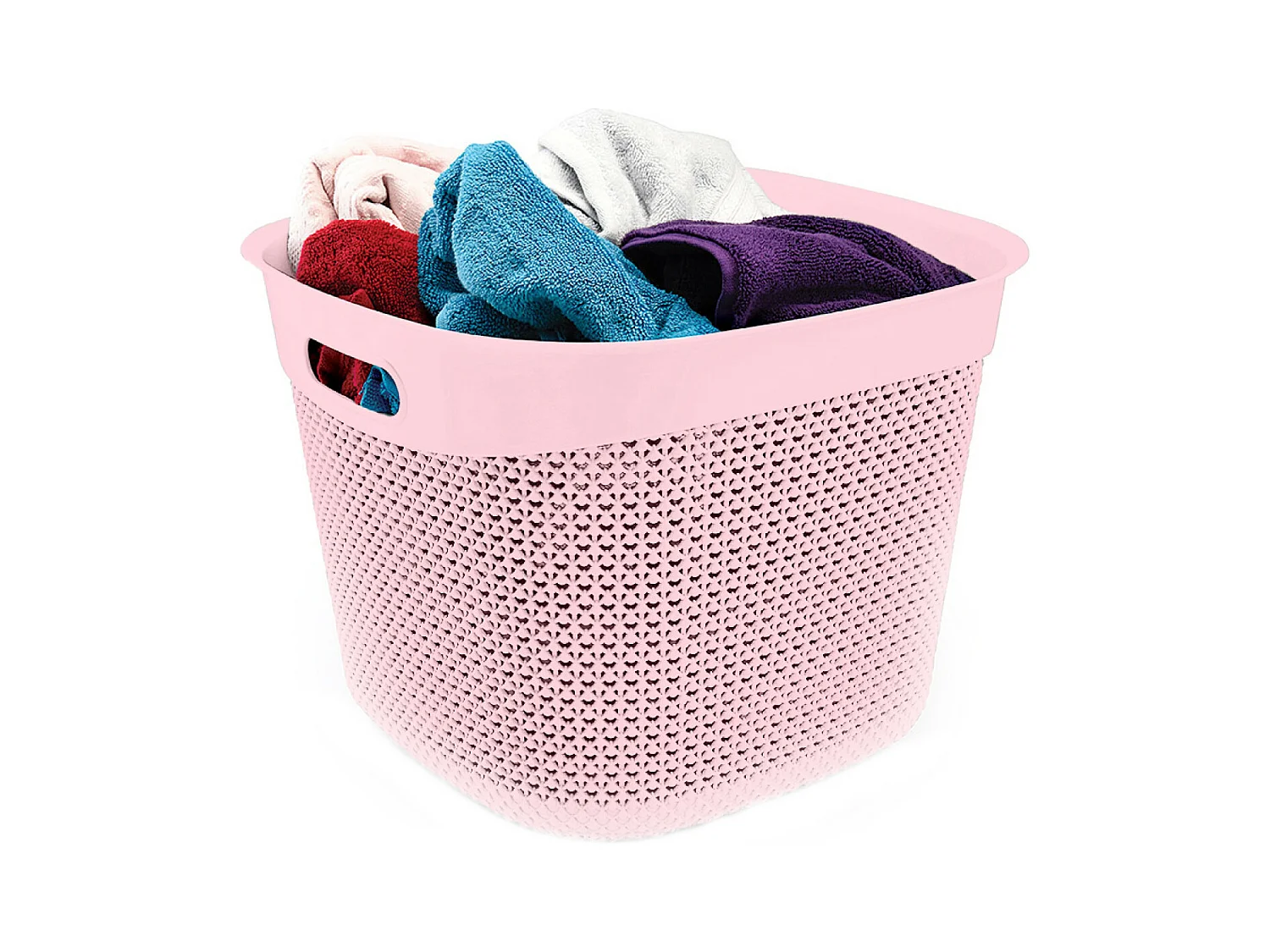 Cesta Alta Cuadrada 36 Litros Rosa 7house