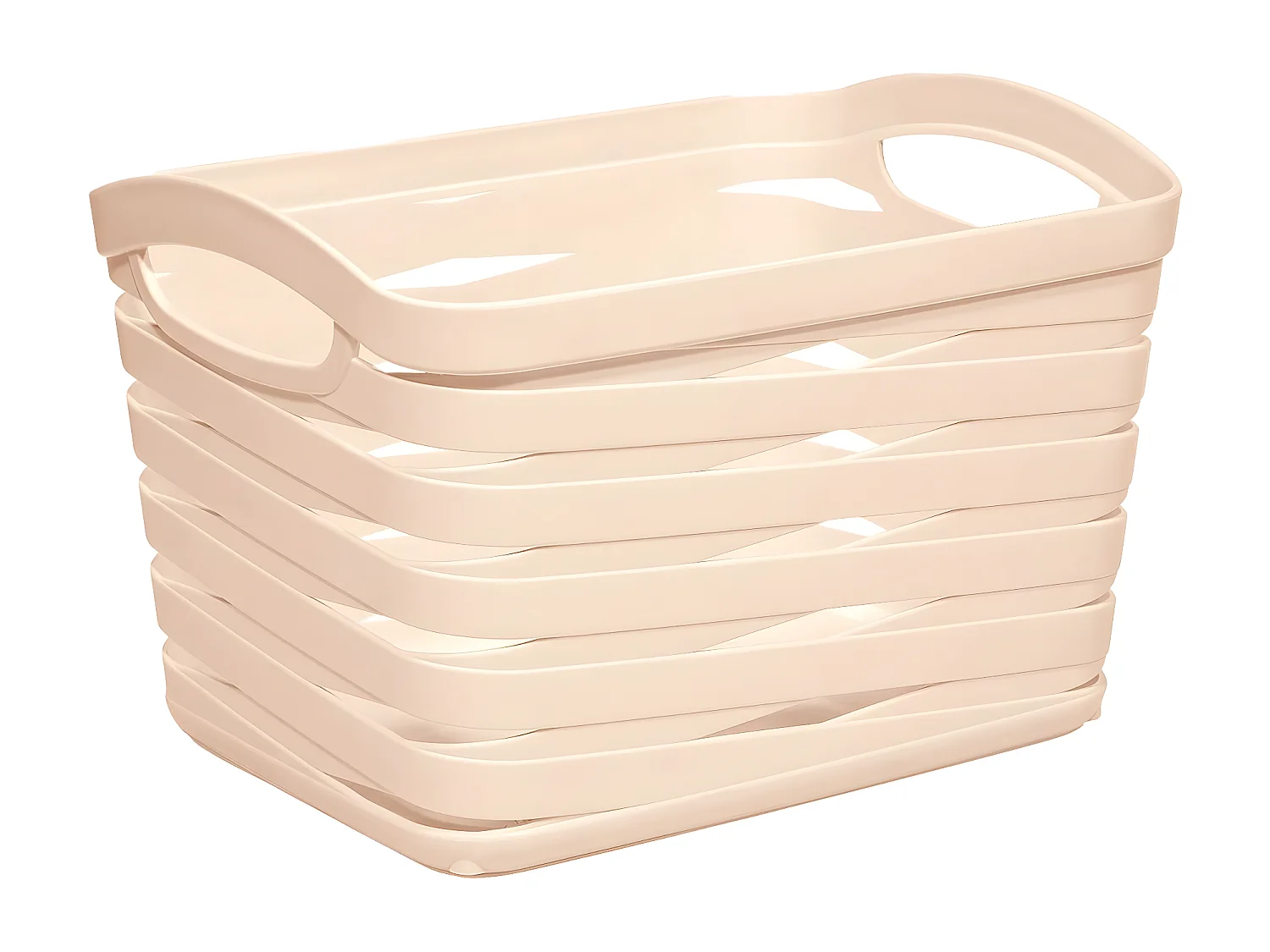 Kit 3 Cestas Medianas Rectangulares 1,5 Litros Beige 7house