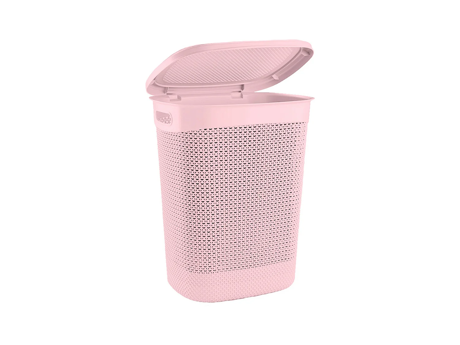 Cesto de Ropa Alto Rectangular con Tapa 52 Litros Rosa 7house
