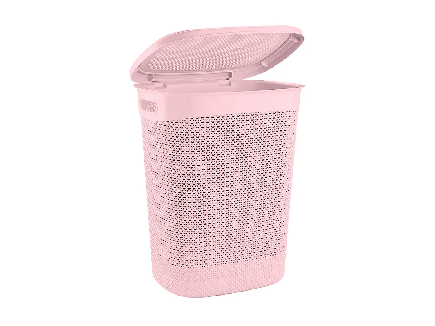 Cesto de Ropa Alto Rectangular con Tapa 52 Litros Rosa 7house