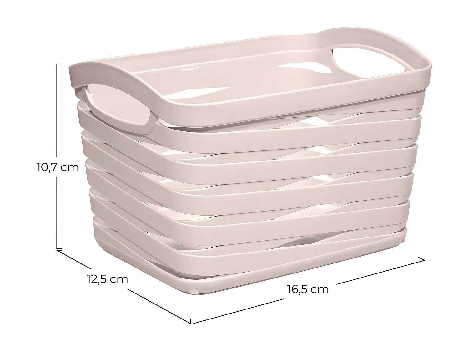 Kit 3 Cestas Medianas Rectangulares 1,5 Litros Rosa 7house