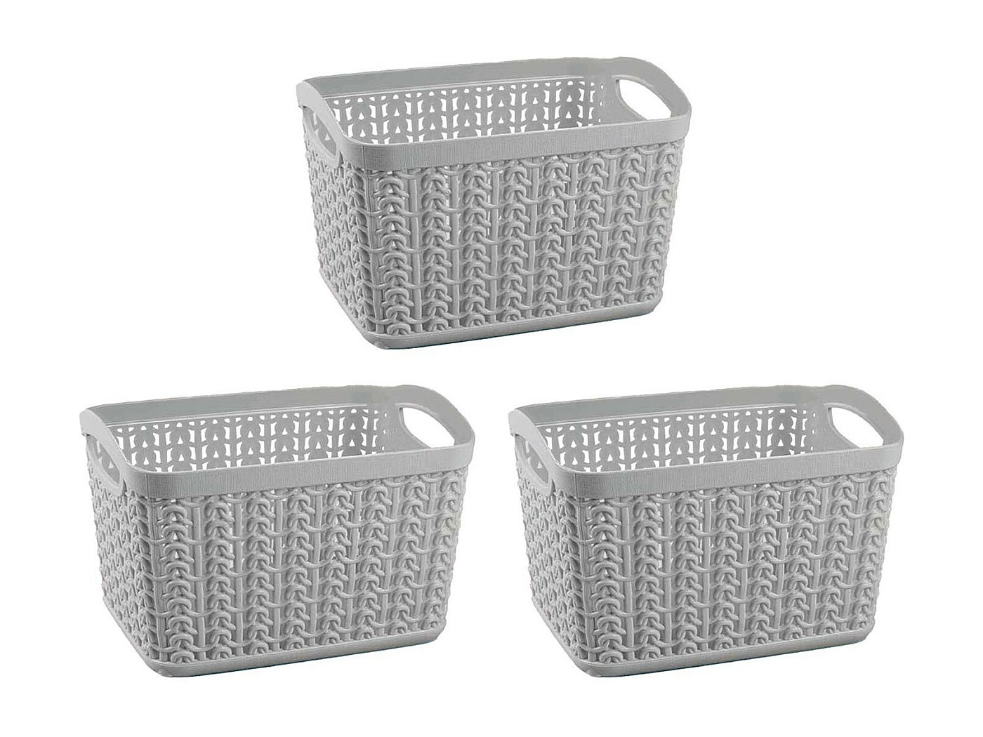 KALLY - Set di 3 cestini portaoggetti rotondi in rattan naturale