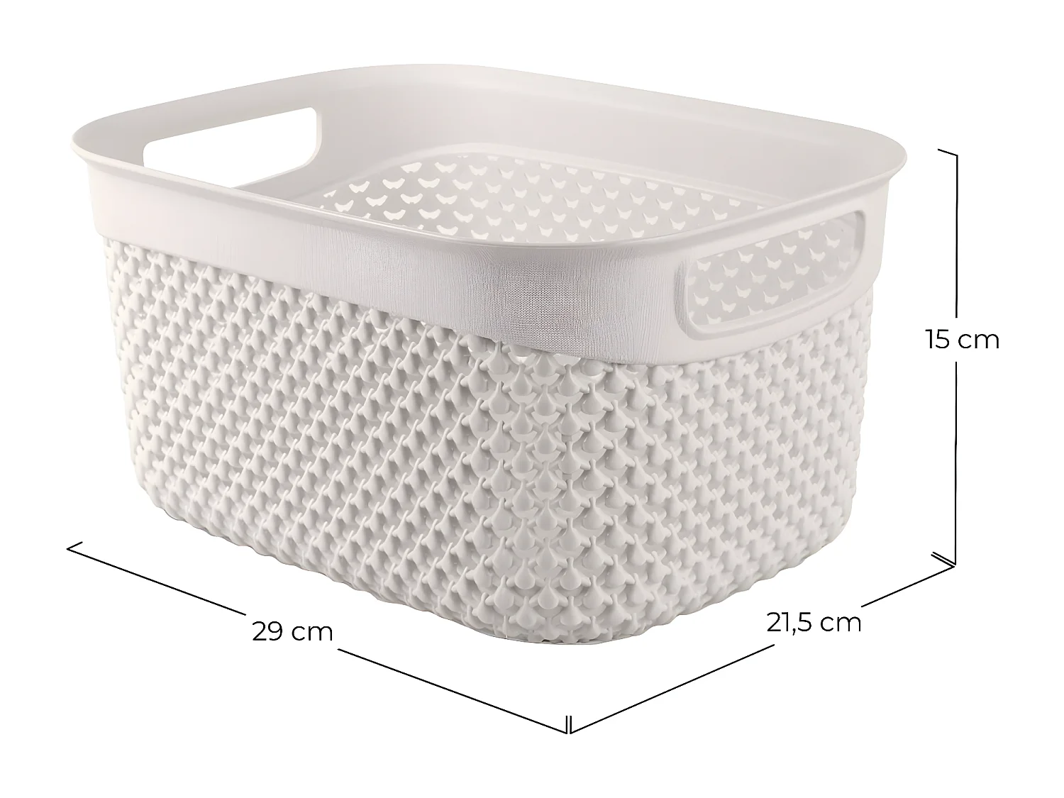 Cesta Alta de Ordenación Rectangular 6,6 Litros Blanco 7house