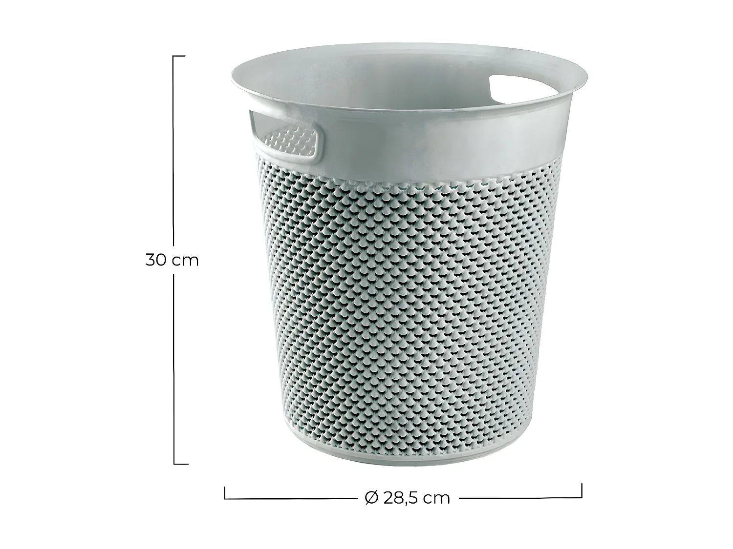 Cesta Mediana Redonda 12 Litros Gris 7house