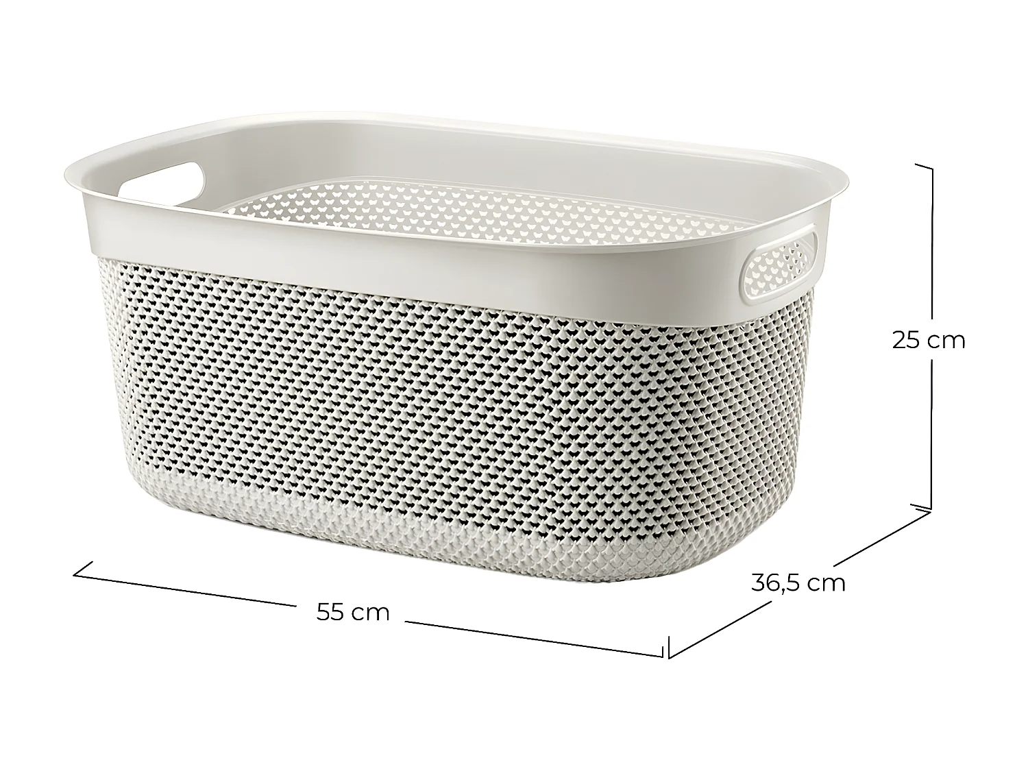 Cestino Alto Rettangolare 33 Litri Beige 7house