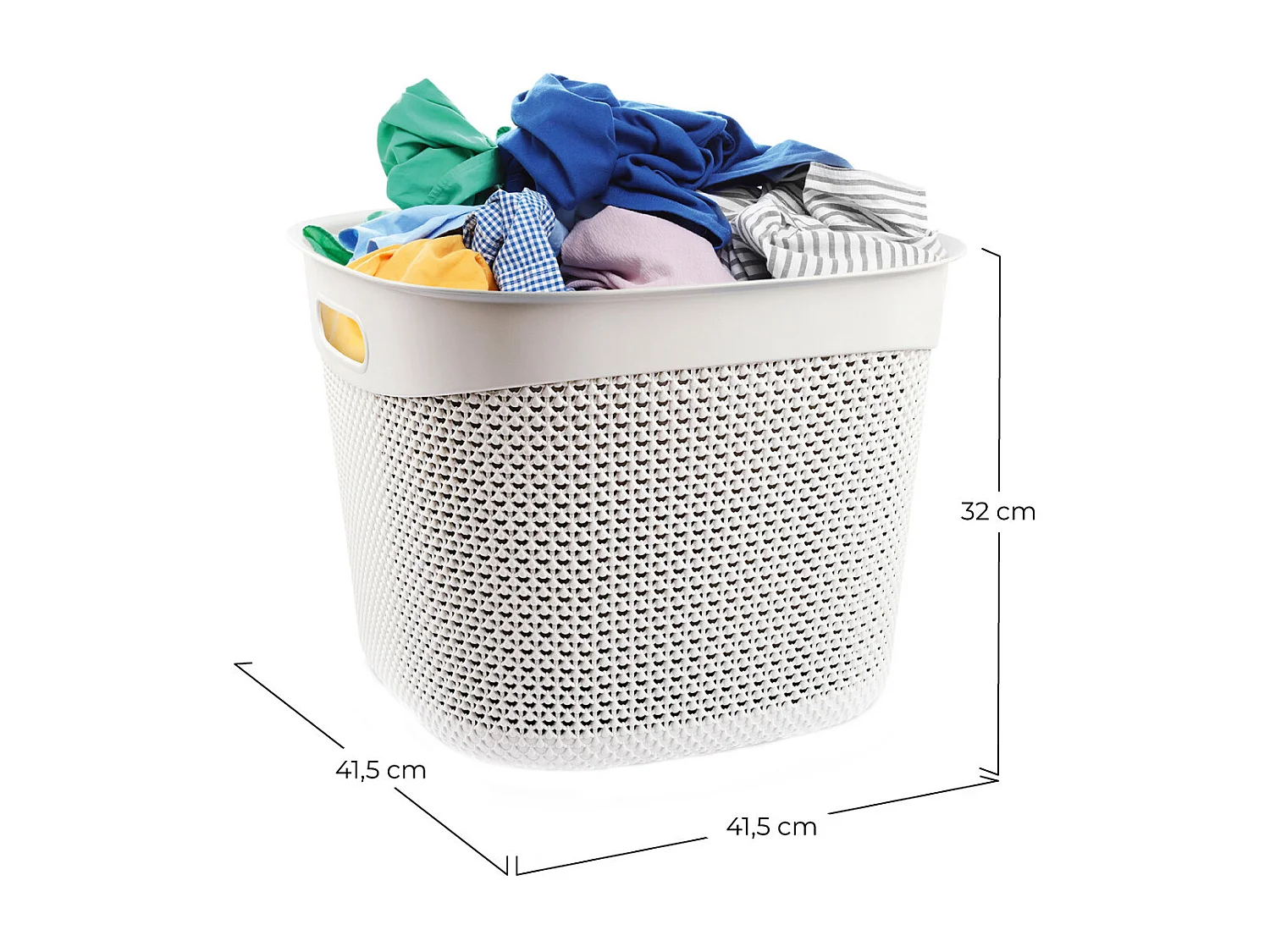 Cesta Alta Cuadrada 36 Litros Blanco 7house