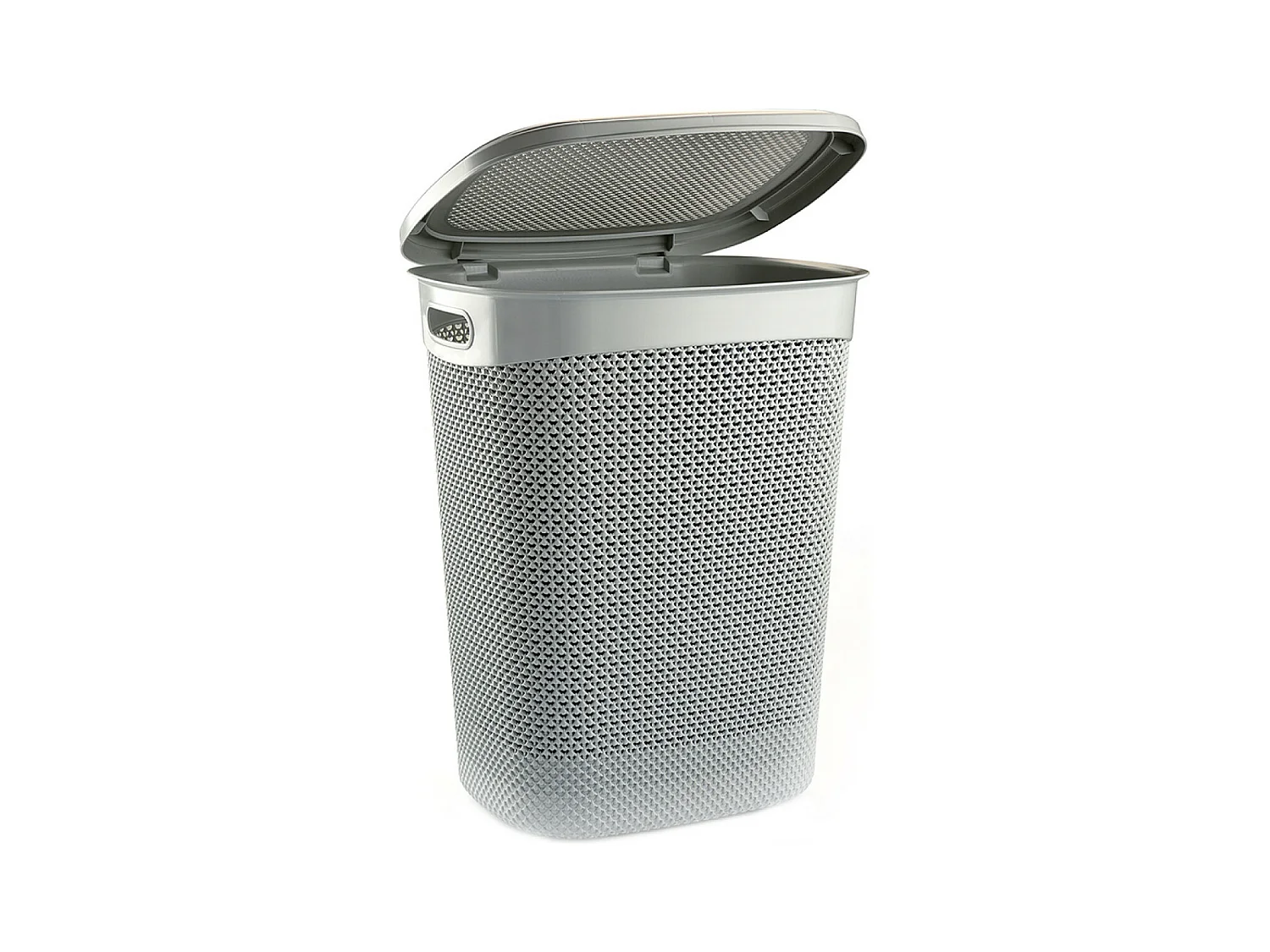 Cesto de Ropa Alto Rectangular con Tapa 52 Litros Gris 7house