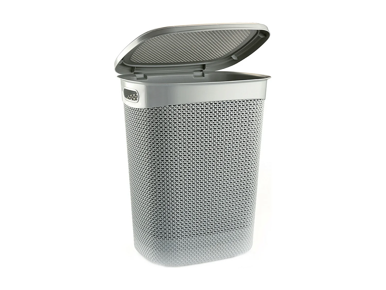 Cesto de Ropa Alto Rectangular con Tapa 52 Litros Gris 7house